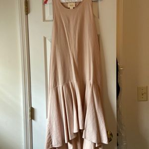 Anthropologie Maeve light pink high low dress
